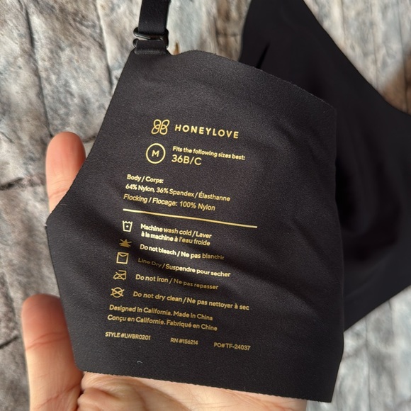 Honeylove Black T-Shirt Bra with Adjustable Straps and Light Padding - Picture 8 of 8